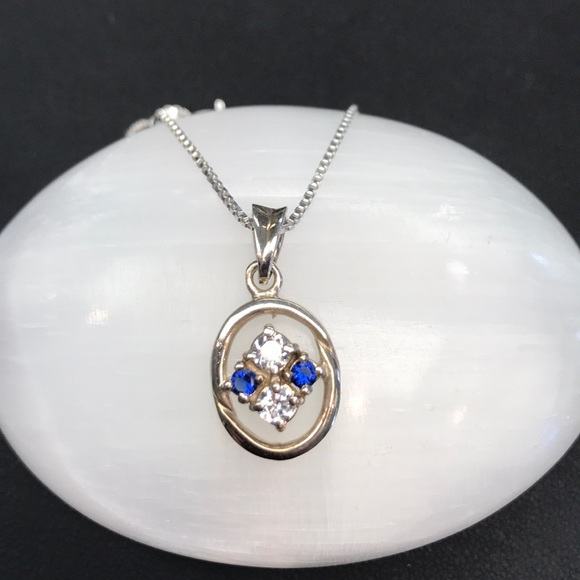 STERLING SILVER AUSTRIAN CRYSTAL PENDANT NWT - Picture 2 of 5